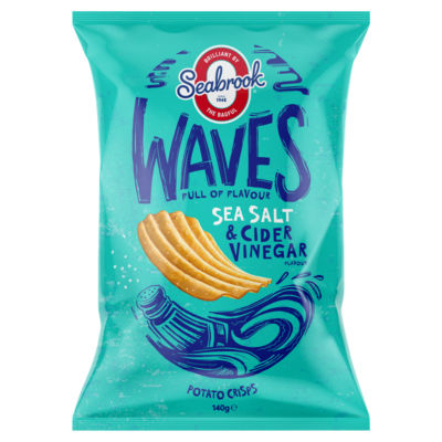 Seabrook crisps Sea Salt Cider Vinegar flavour 140g, imported from the UK