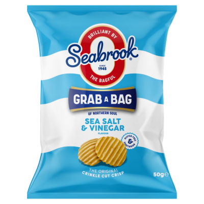 Seabrook Sea Salt and Vinegar crinkle cut crisps 50g (British brand)