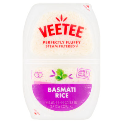Veetee Steam Filtered Basmati rice 2 x 125g (250g) (British brand)