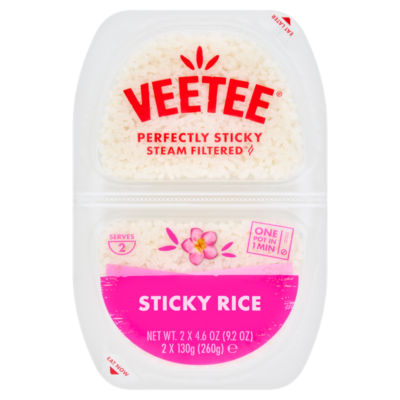 Veetee Steam Filtered Sticky Rice 2 x 130g (British brand)