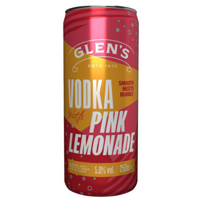 Glens Vodka Pink Lemonade 250ml - British product