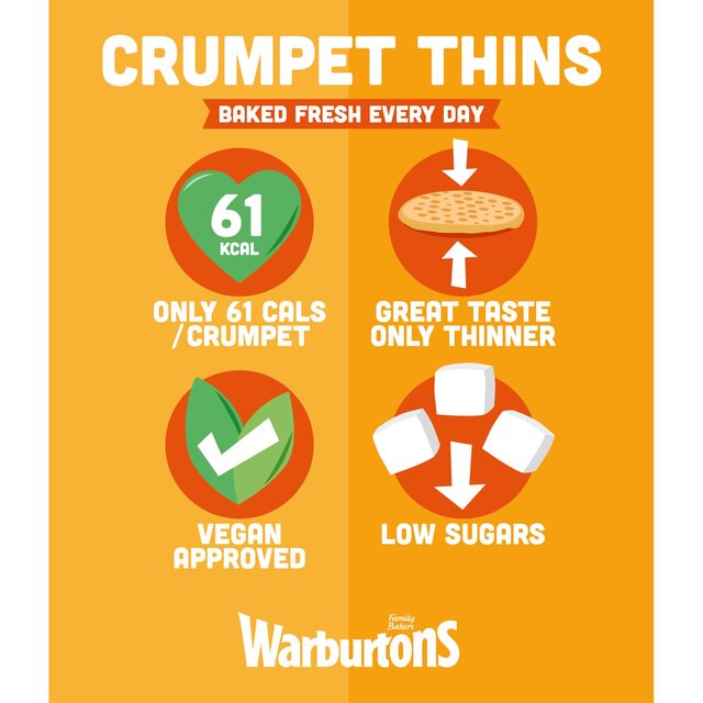 Warburtons 8 Crumpet Thins 8 per pack - McGrocer