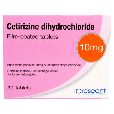 Cetirizine film-coated tablets 10mg 30 tablets - British product