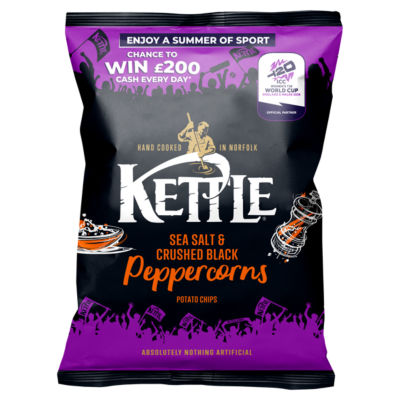 Kettle Sea Salt Black Peppercorn Potato Chips 130g, UK version