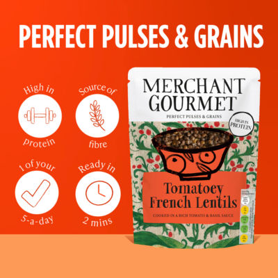 Merchant Gourmet Tomatoey French Lentils 250g cooked lentils, UK version