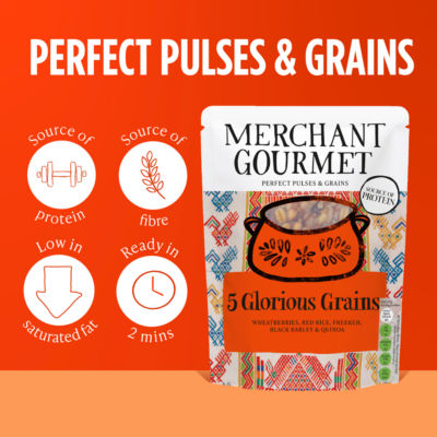 Merchant Gourmet multi-grain mix 250g, imported from the UK