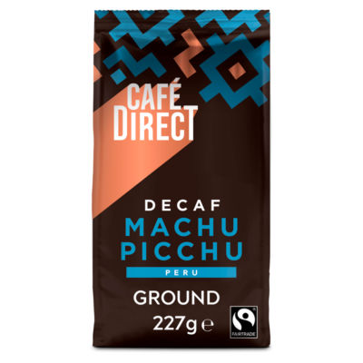 Cafedirect decaf Machu Picchu ground coffee 200g (British brand)