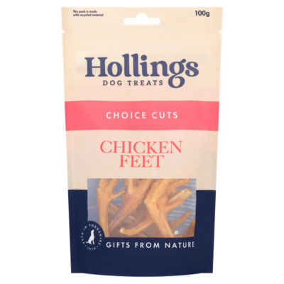 Hollings chicken feet dog treats 100g, UK version
