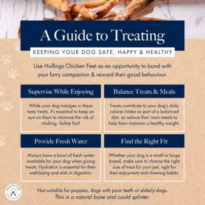 Hollings chicken feet dog treats 100g, UK version