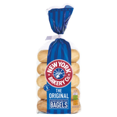 New York Bakery Co original bagels 425g, imported from the UK