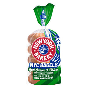 New York Bakery Co Red Onion Chive Bagels