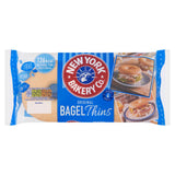 New York Bakery Co original bagel thins, imported from the UK