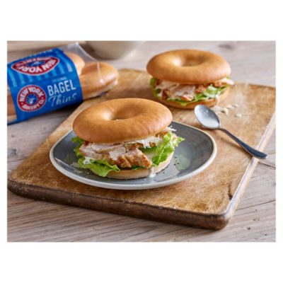 New York Bakery Co original bagel thins, imported from the UK