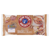New York Bakery seeded bagel thins 4 pack, imported from the UK