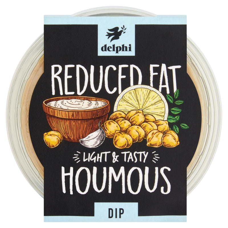 Delphi reduced fat light tasty houmous dip 170g - British product