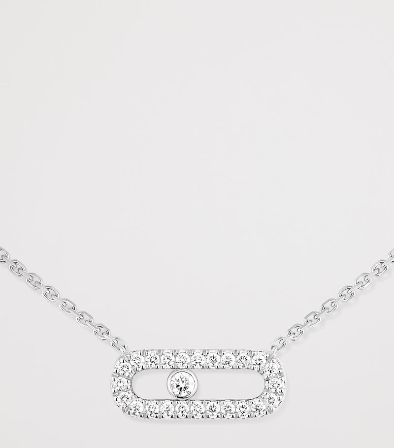 Messika Move Uno white gold diamond necklace 0.22ct, UK version