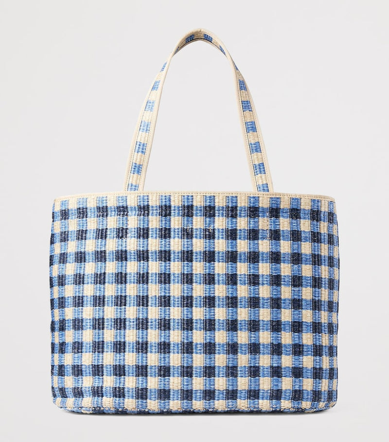 Jimmy Choo raffia gingham tote bag, UK version