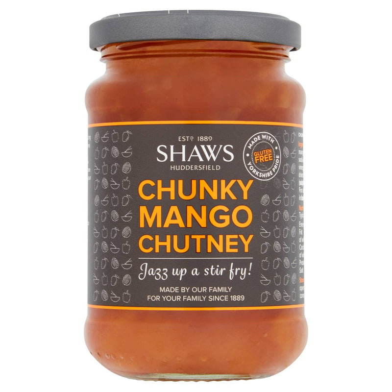 Shaws Chunky Mango Chutney 300g, imported from the UK