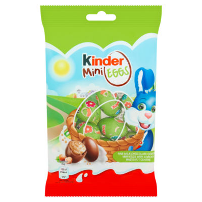 Kinder melkesjokolade mini egg snackpose 75g, importert fra Storbritannia