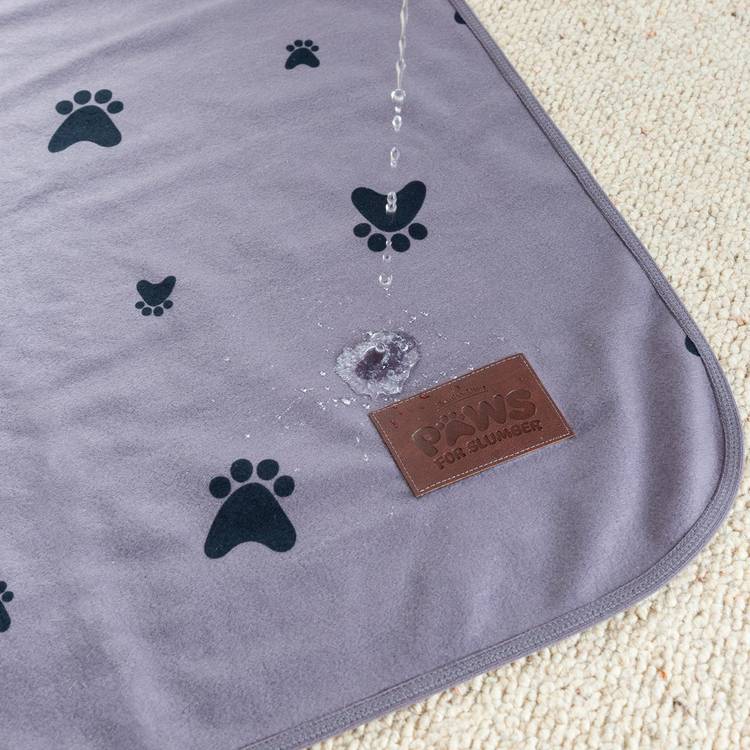 Paws For Slumber waterproof grey pet blanket medium (British brand)
