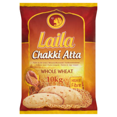 Laila whole wheat chakki atta 10kg, UK version
