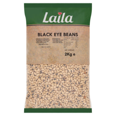 Laila Black Eye Beans Dry Beans Net Weight 2kg , UK version