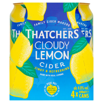 Thatchers Cloudy Lemon Cider 4 x 440ml (British brand)
