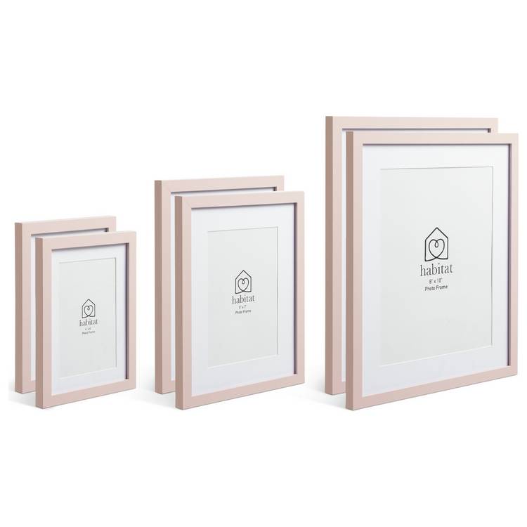 Habitat pink picture frames set of 6 mixed sizes - British product