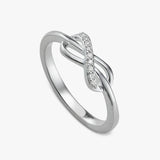 Argos Revere Sterling Silver Diamond Studded Infinity Ring Medium- Buy online at McGrocer