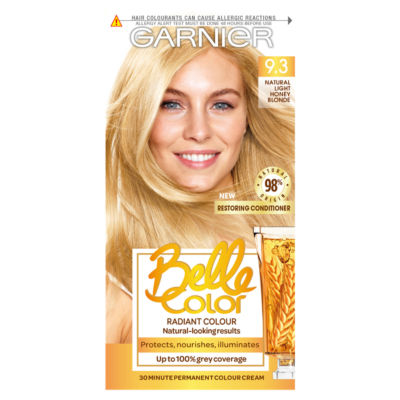 ASDA Garnier Belle Color 9.3 Natural Light Honey Blonde Permanent Hair Dye- Buy online at McGrocer