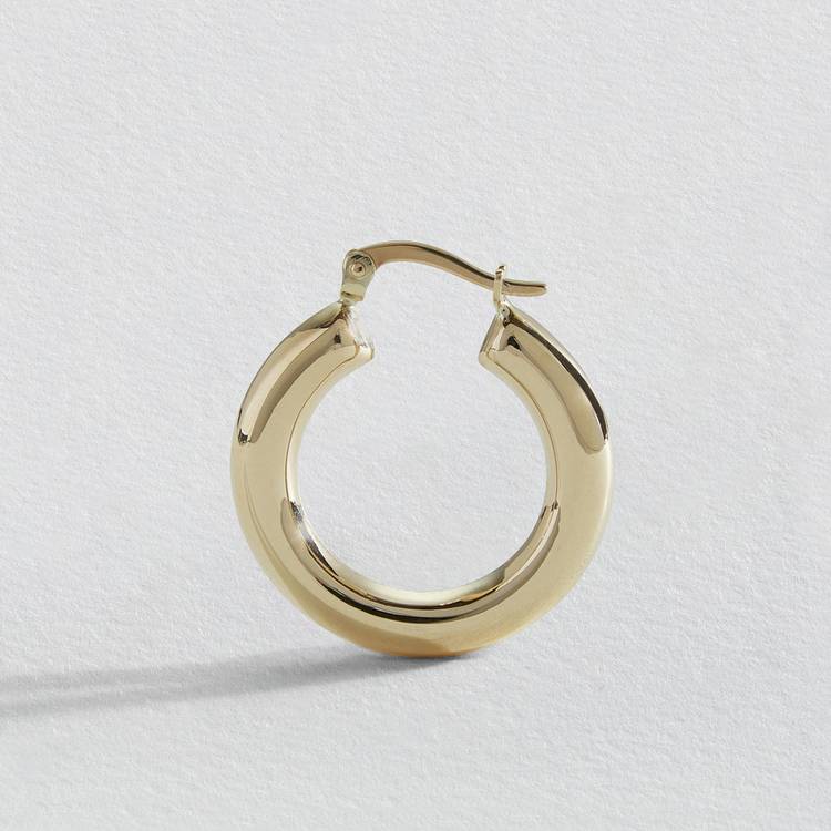 Revere 9ct gold chunky hoop earrings 30mm, UK version