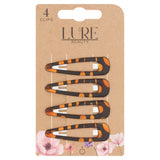 Lure Beauty 4 Snap Clips Brown Hair Clips