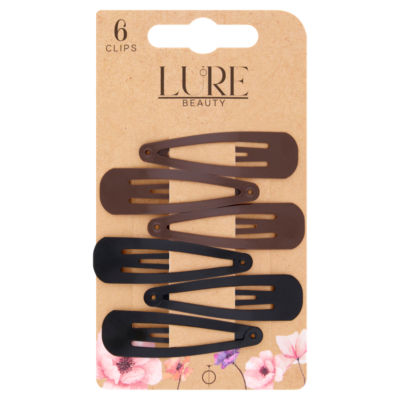 Lure Beauty snap clips in dark, set of 6, UK version