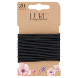 Lure Beauty 20 thin snagfree hair bands black, UK version
