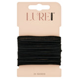 Lure Beauty 20 thin snagfree hair bands black, UK version