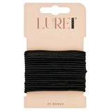 Lure Beauty 20 thin snagfree hair bands black, UK version