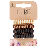 Lure Beauty 4 Brown Hair Bands Hoops for styling, UK version
