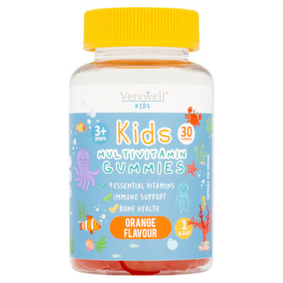 Verywell Kids Multivitamin Gummies Orange Flavour 30 Gummies (British brand)
