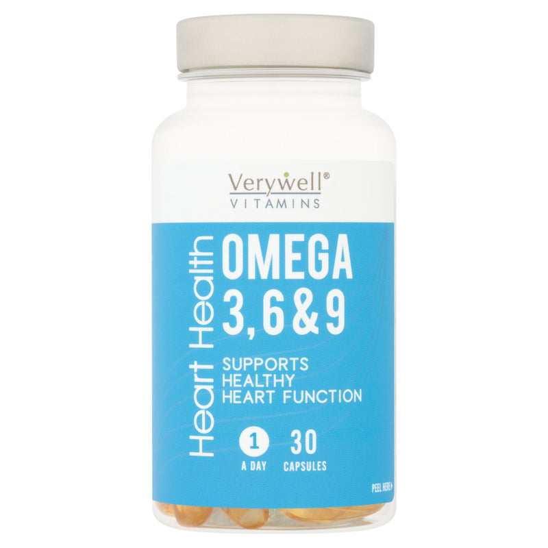 Verywell Heart Health Omega 3,6,9 supplement 30 capsules (British brand)