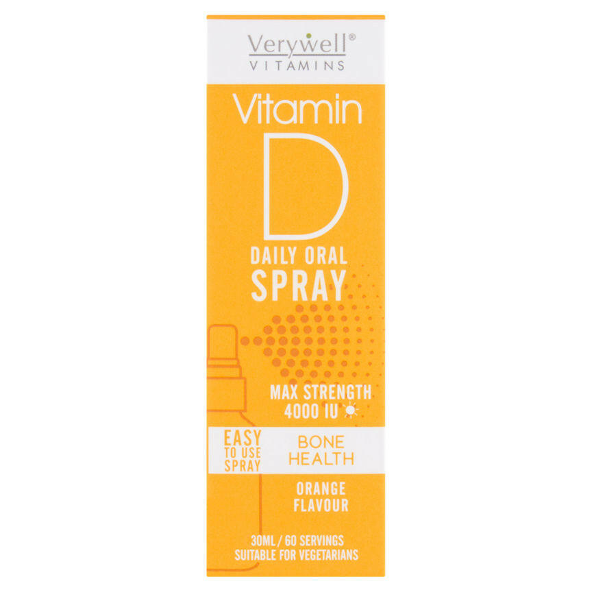 Verywell Vitamin D Daily Oral Spray Orange Flavour 30ml GOODS ASDA