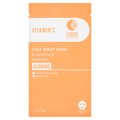 Tiger Moon Vitamin C face sheet mask 20ml, UK version
