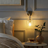 Argos Home Abas wall light satin nickel finish, imported from the UK