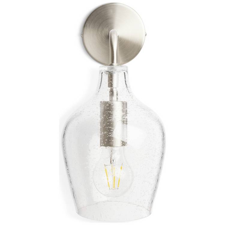 Argos Home Abas wall light satin nickel finish, imported from the UK