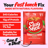 Mug Shot tomato and herb pasta shapes 64g, imported from the UK