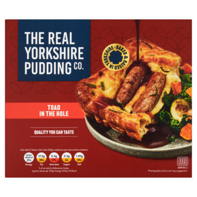 The Real Yorkshire Pudding Toad in the Hole 350g, imported from the UK
