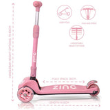 Zinc T-Motion foldable scooter pink - British product