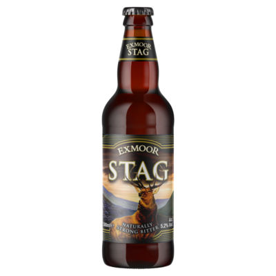 Exmoor Stag Naturally Strong Bitter 500ml, imported from the UK