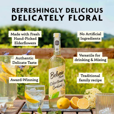Belvoir Fruit Farms elderflower cordial 500ml - British product