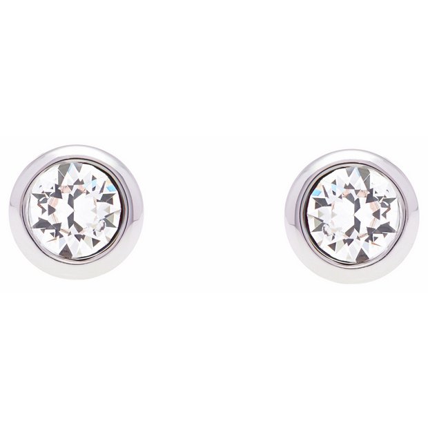 Ted Baker crystal stud earrings rose gold tone (British brand)