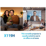 Acer X119H SVGA projector with 4800 lumens, imported from the UK